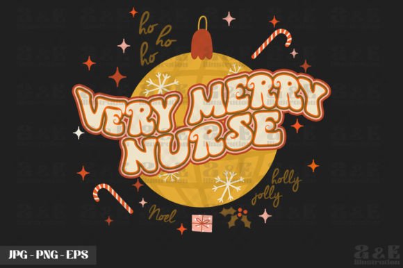 Cute Merry Nurse Retro Xmas: A Festive Embroidery Design