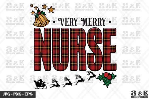 Very Merry Nurse Buffalo Plaid Christmas